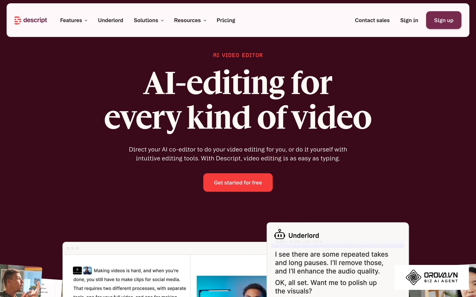Plataformas como Descript permiten editar el video simplemente borrando el texto de la transcripción generada.