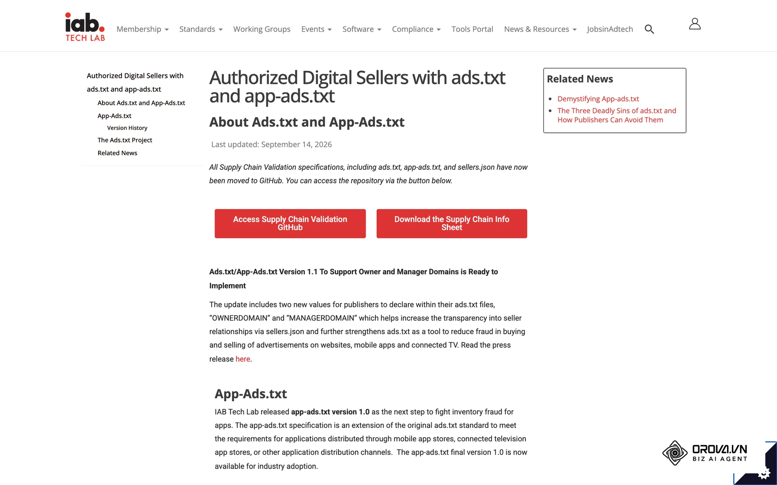 IAB Tech Lab's ads.txt standard helps buyers check that ad inventory is sold by authorized sellers.