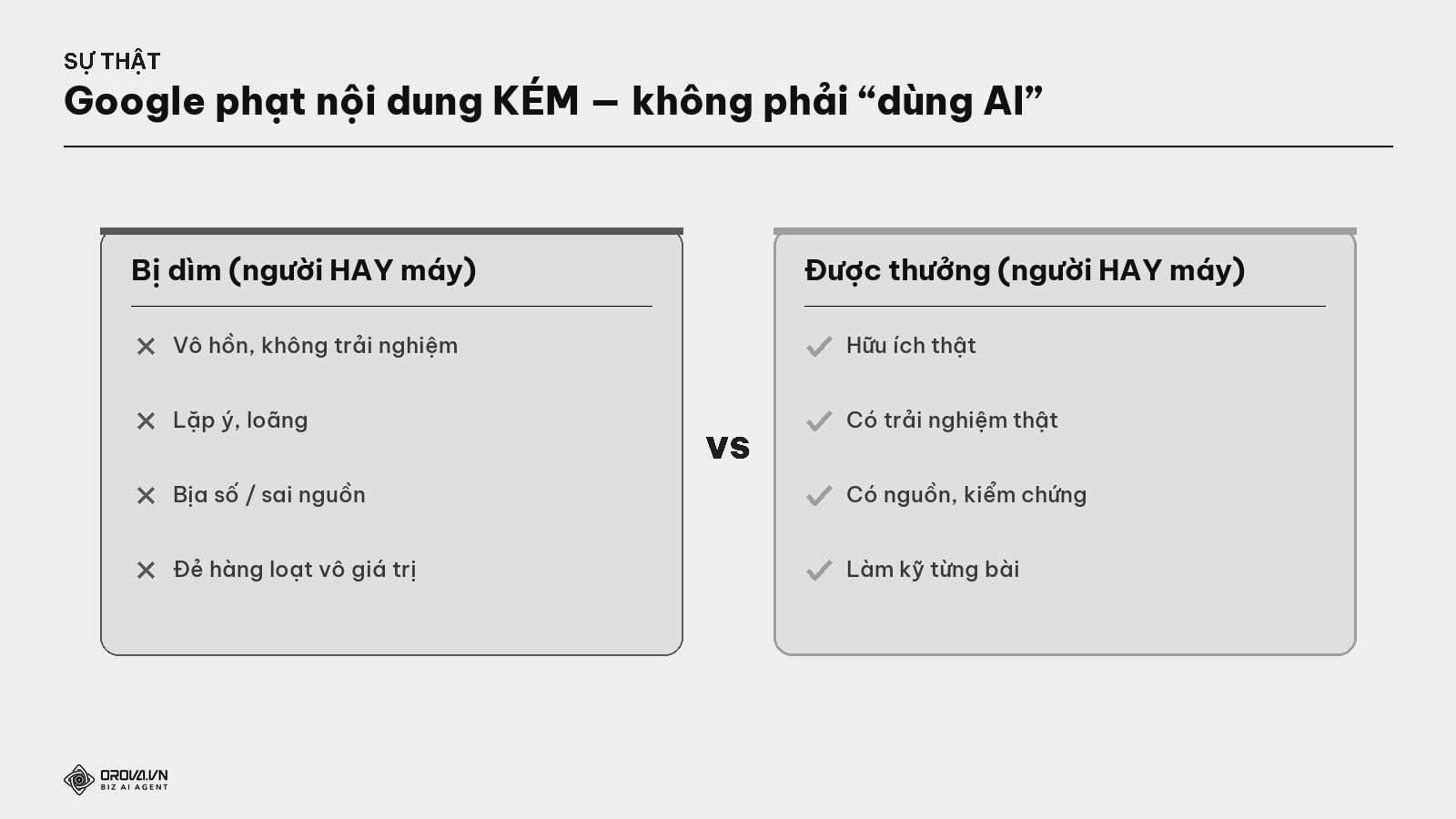 Google phạt gì — không phải 'dùng AI'