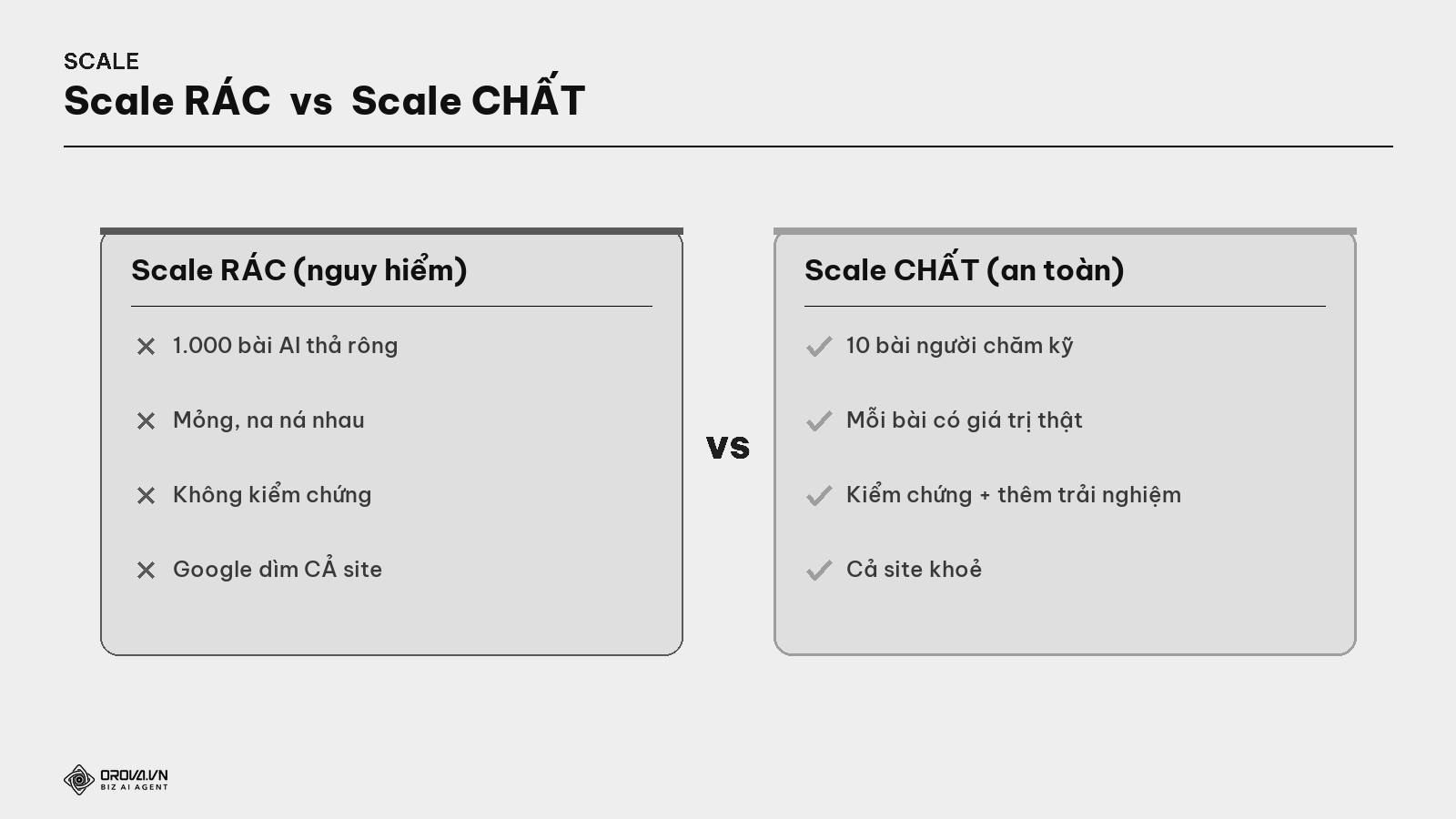 Scale RÁC vs Scale CHẤT