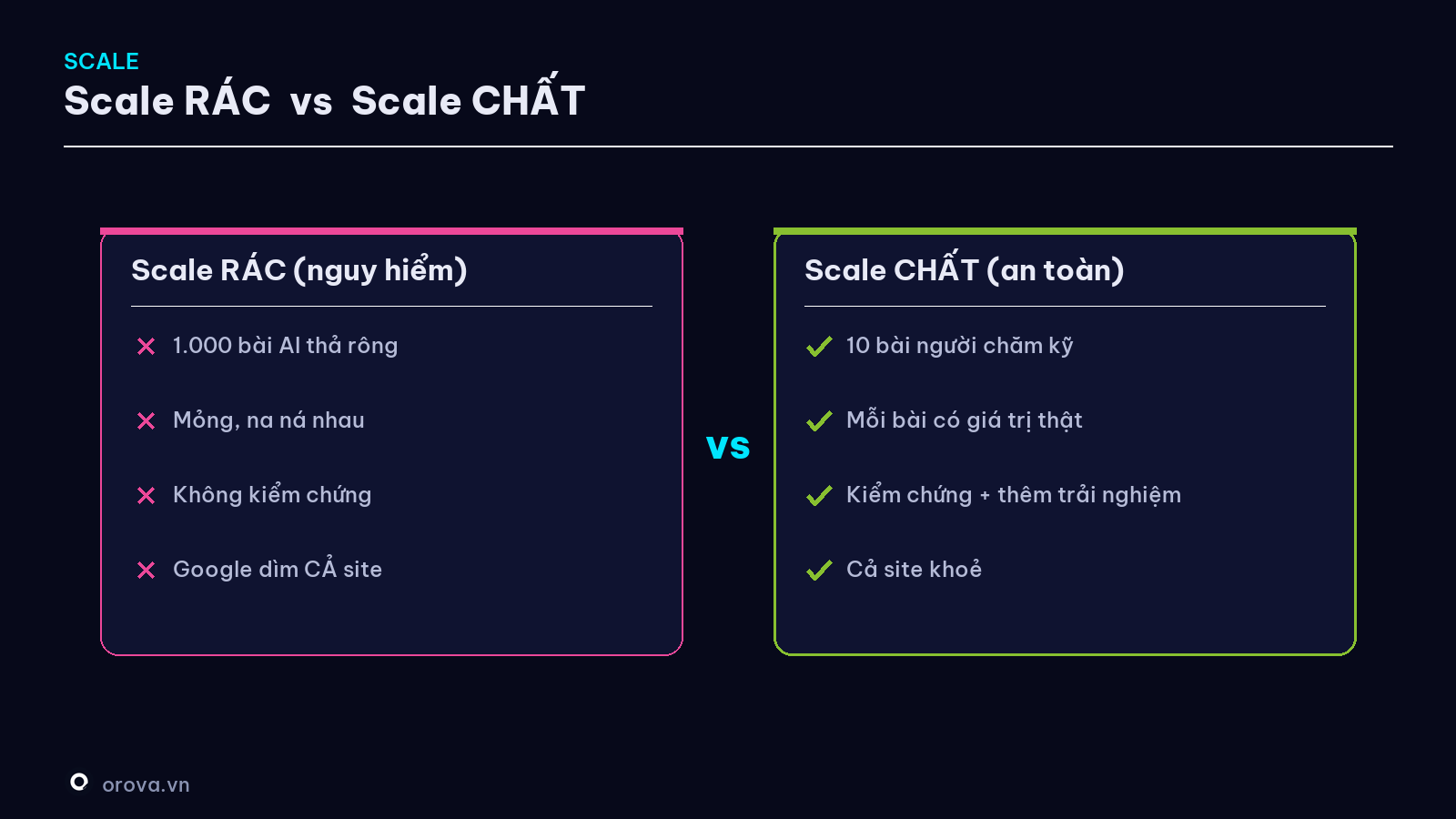 Scale RÁC vs Scale CHẤT