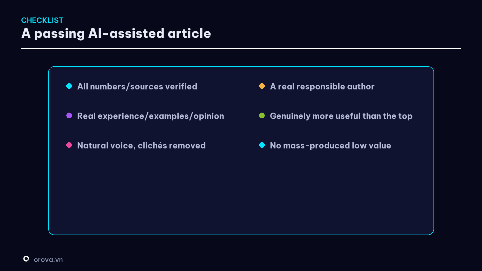 A passing AI-assisted article checklist