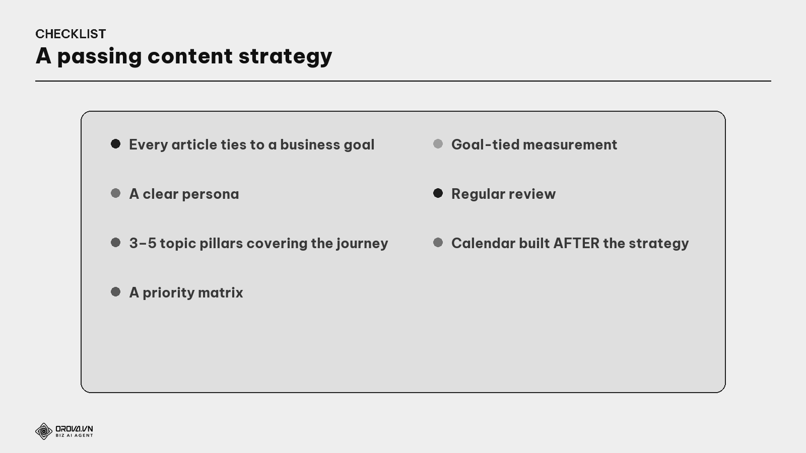 A passing content-strategy checklist