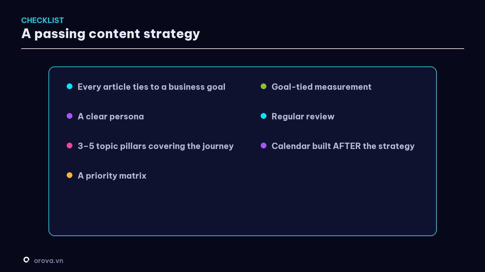 A passing content-strategy checklist