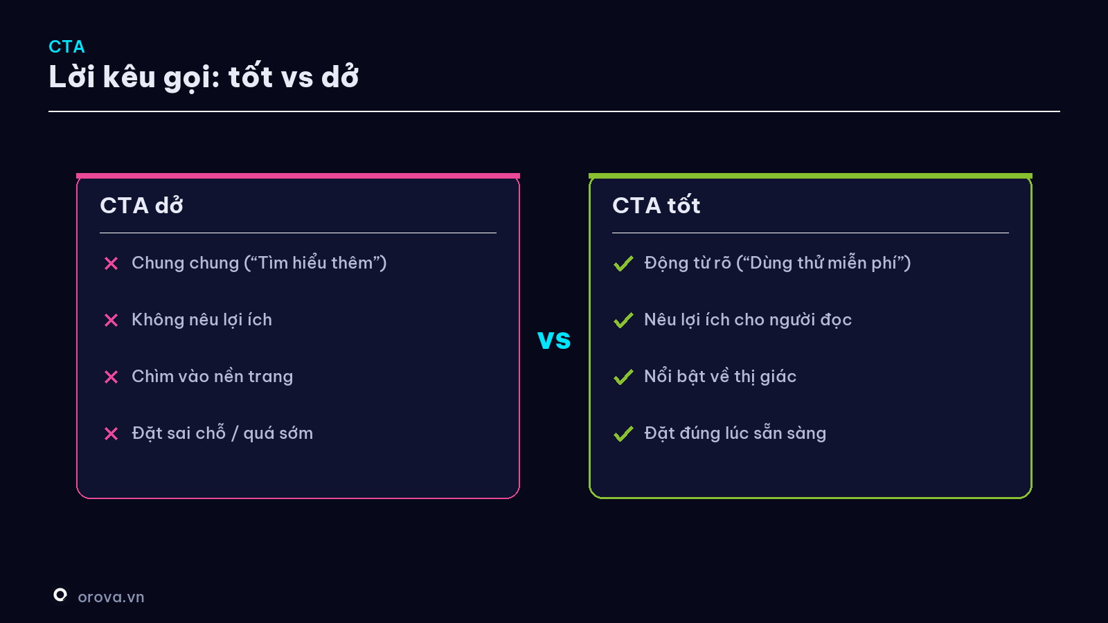CTA tốt vs CTA dở