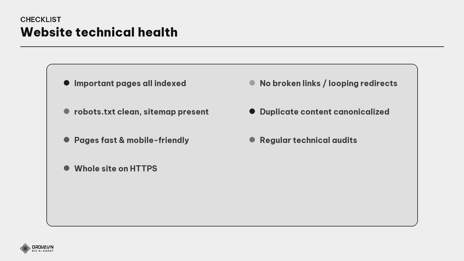 A website technical-health checklist