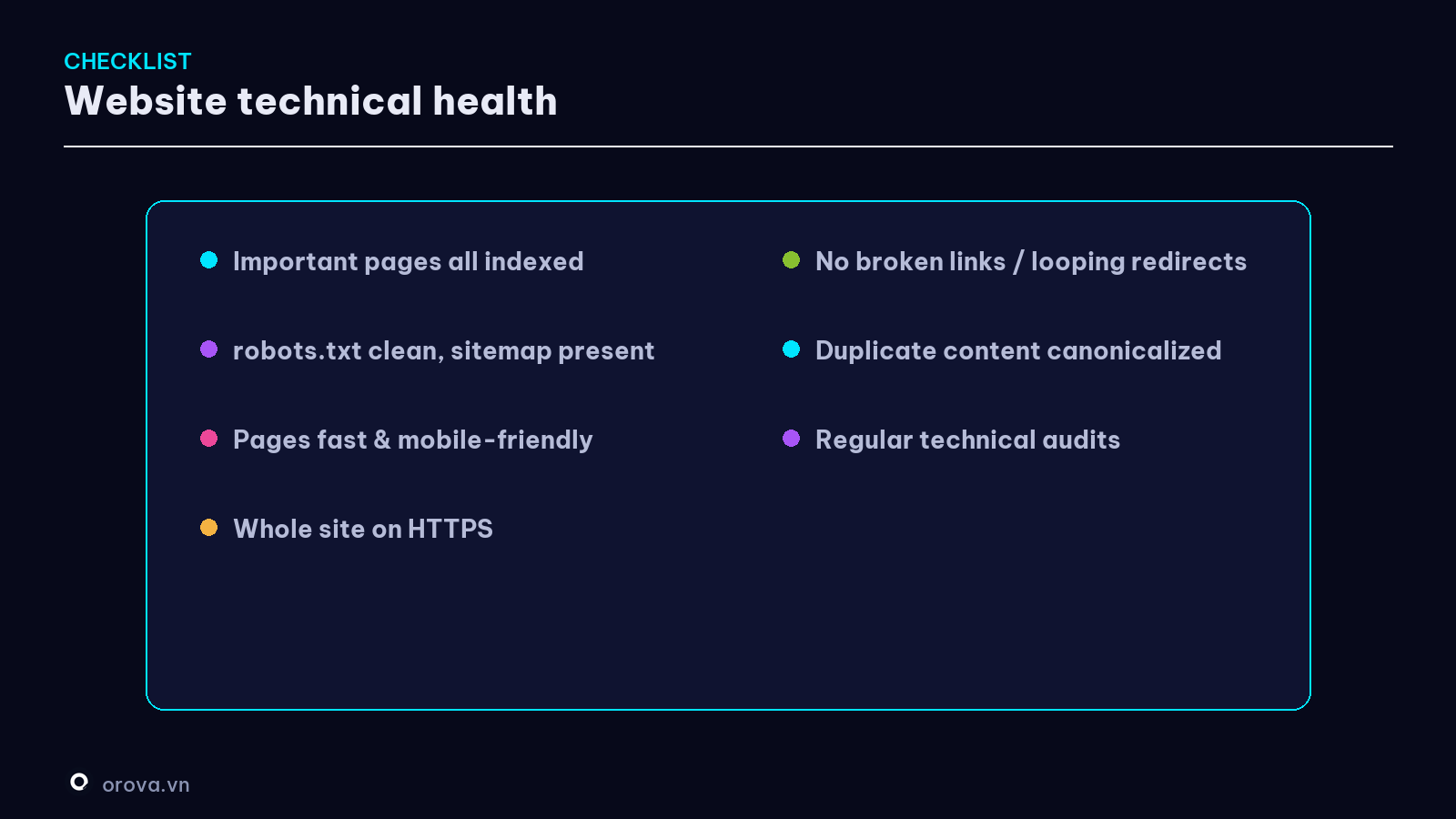 A website technical-health checklist