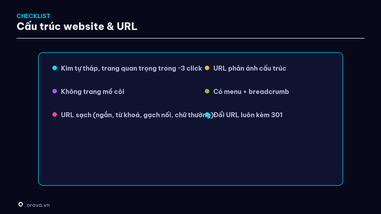 Checklist cấu trúc website & URL