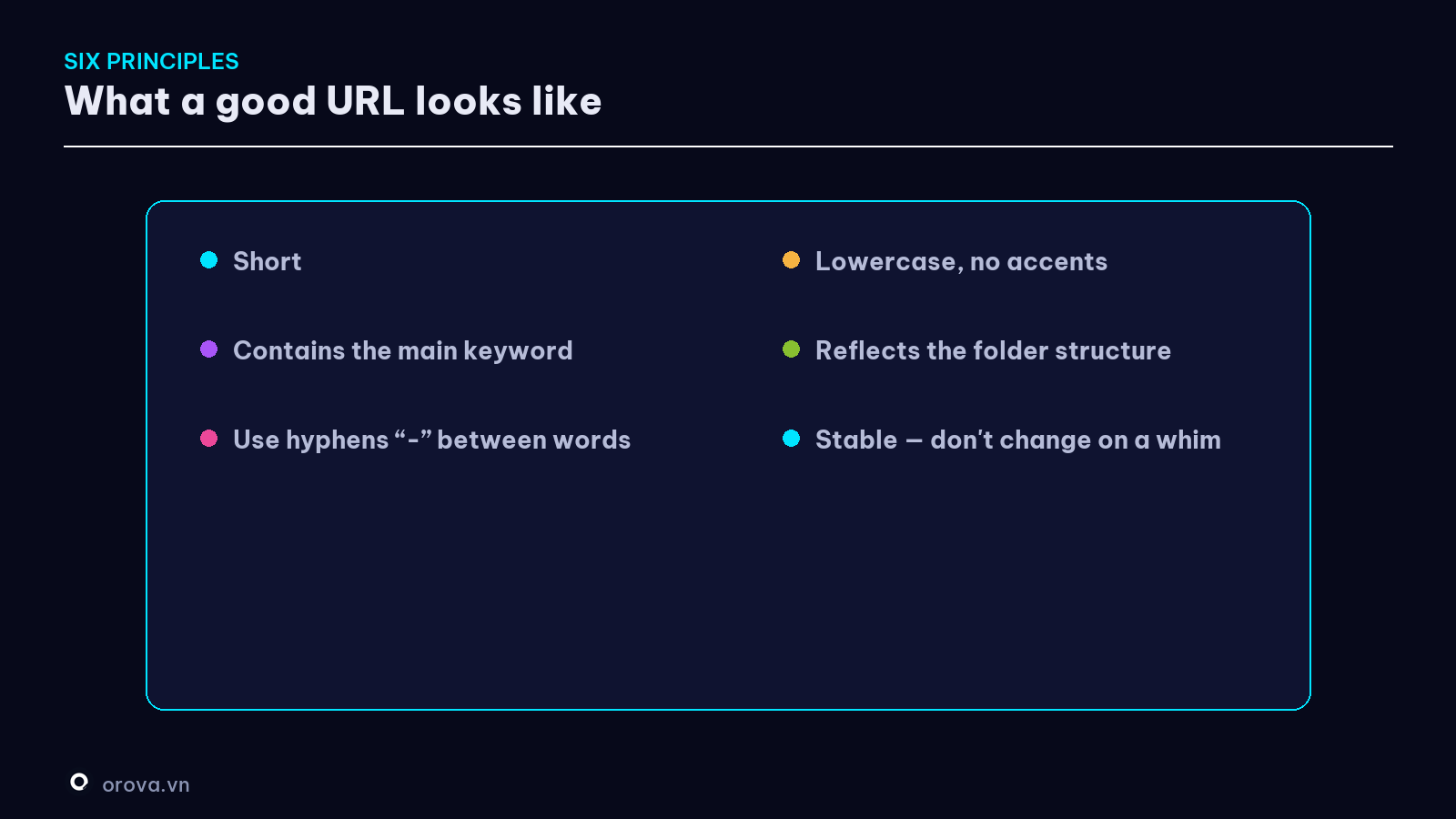 Six principles of a good URL