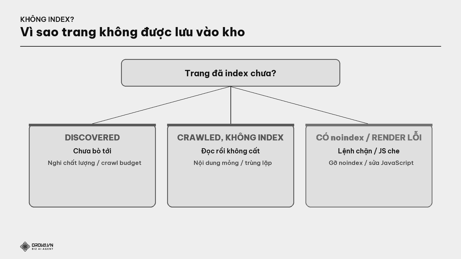 Cây quyết định — vì sao trang của tôi không được index?