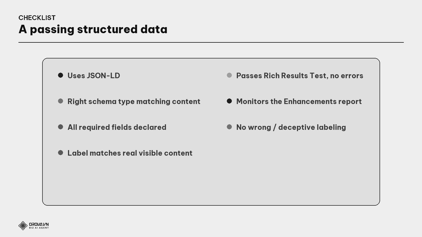 A passing structured data checklist