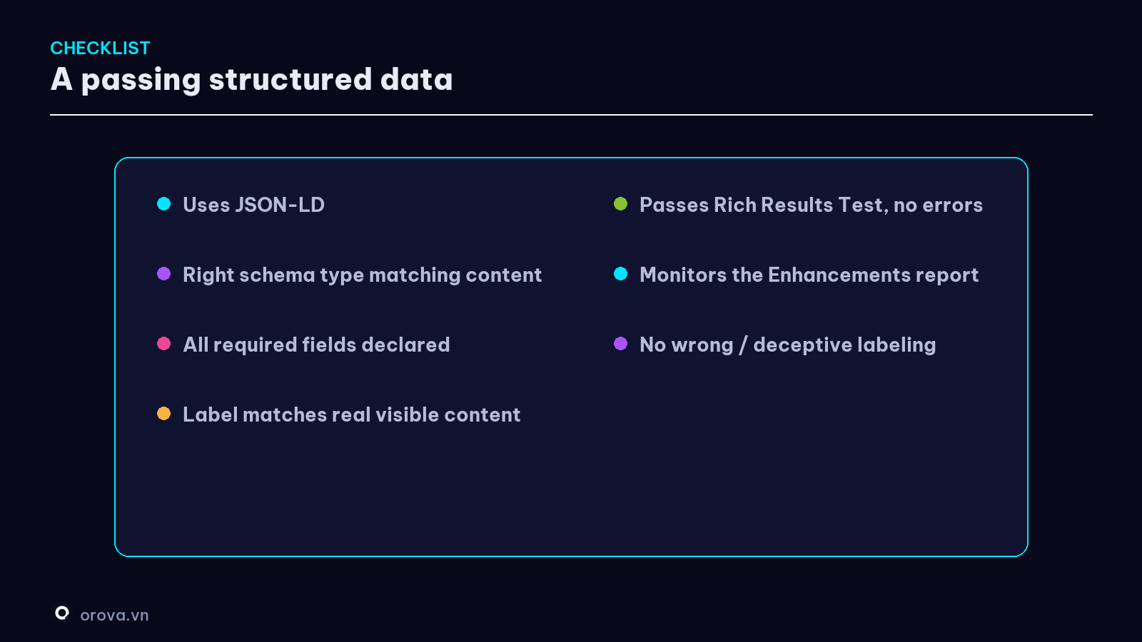 A passing structured data checklist