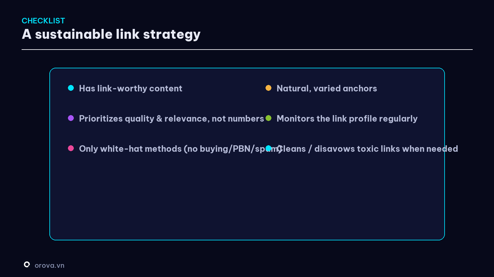A sustainable link strategy checklist