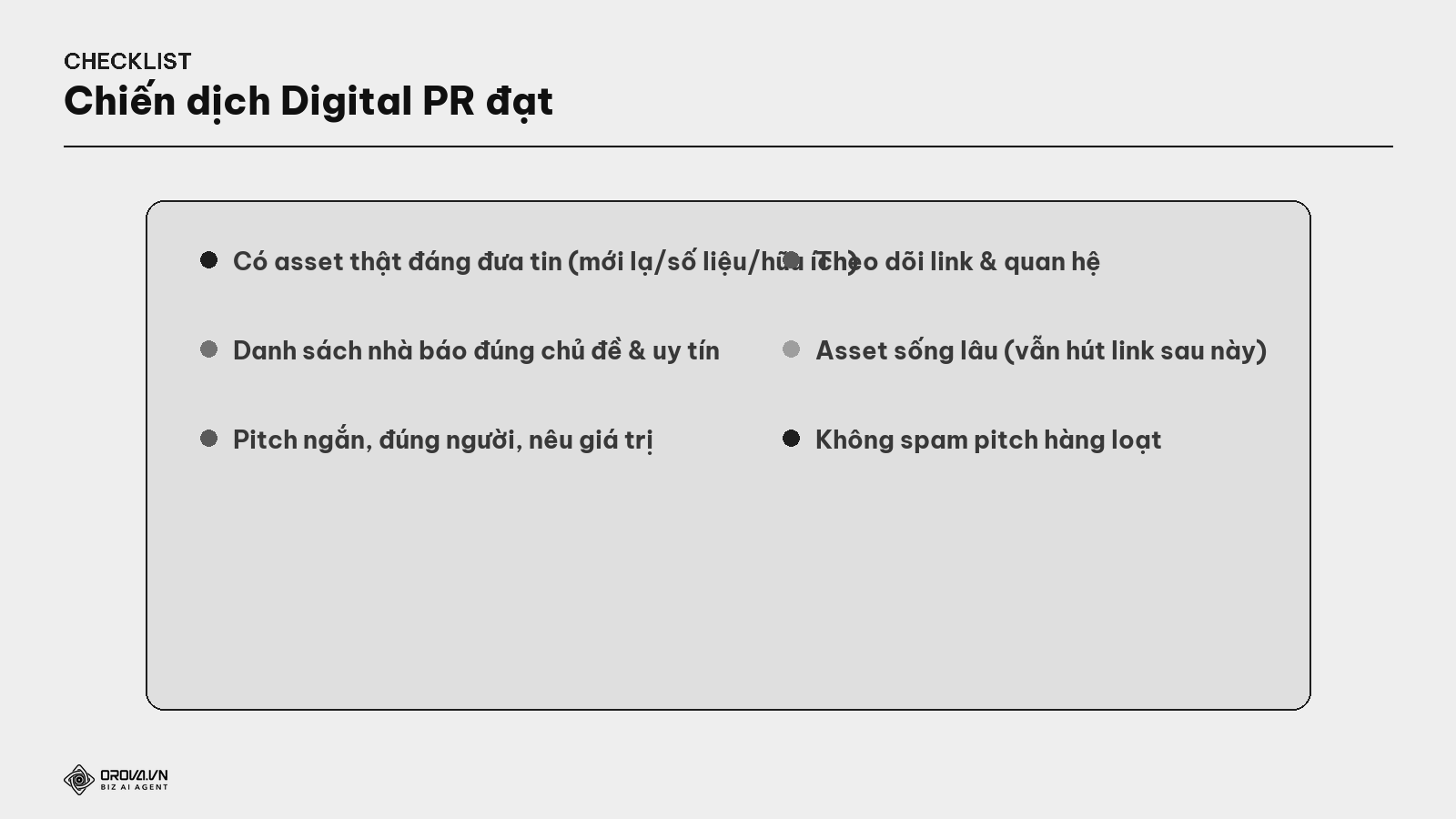 Checklist một chiến dịch Digital PR đạt