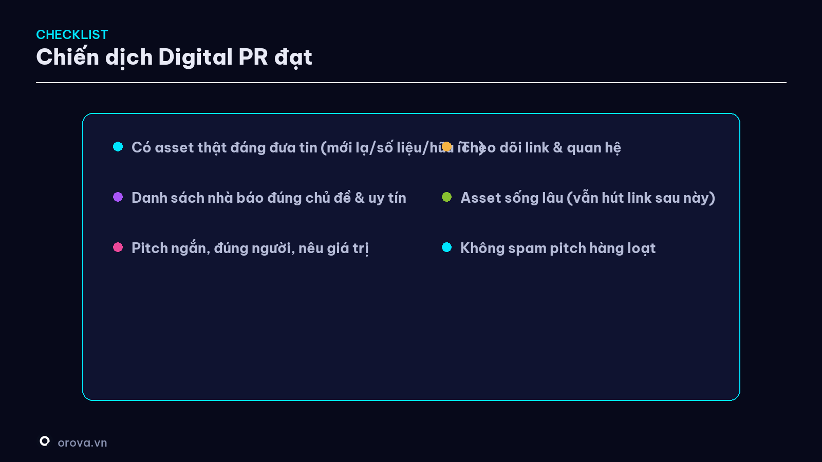 Checklist một chiến dịch Digital PR đạt