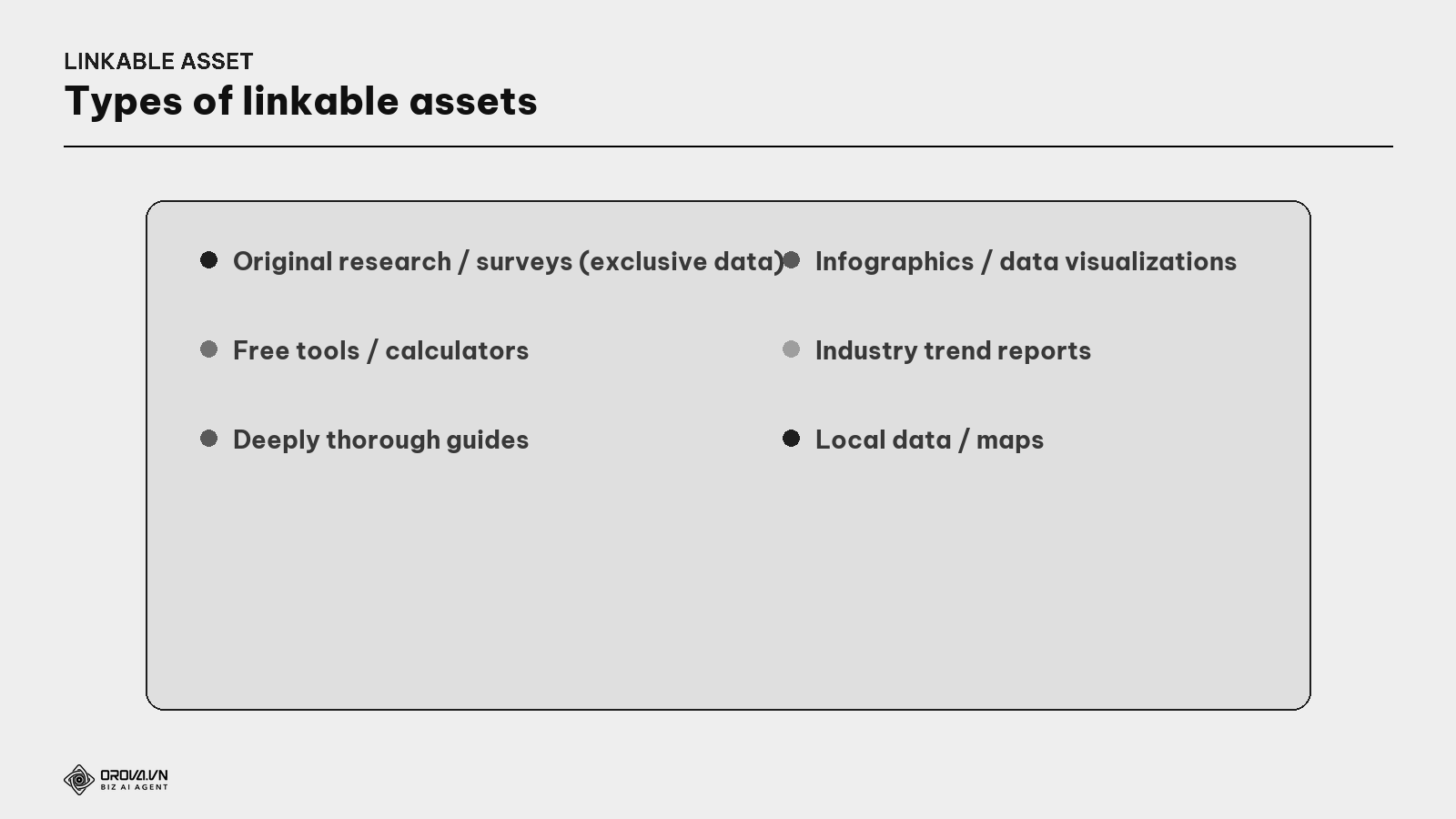 Types of linkable assets