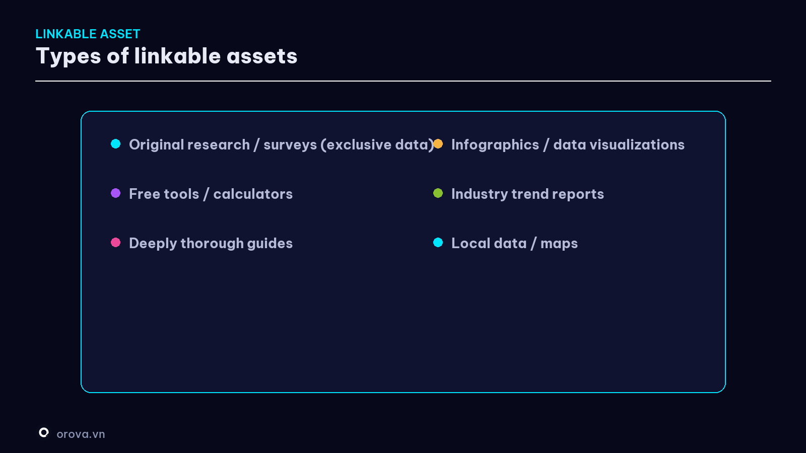 Types of linkable assets