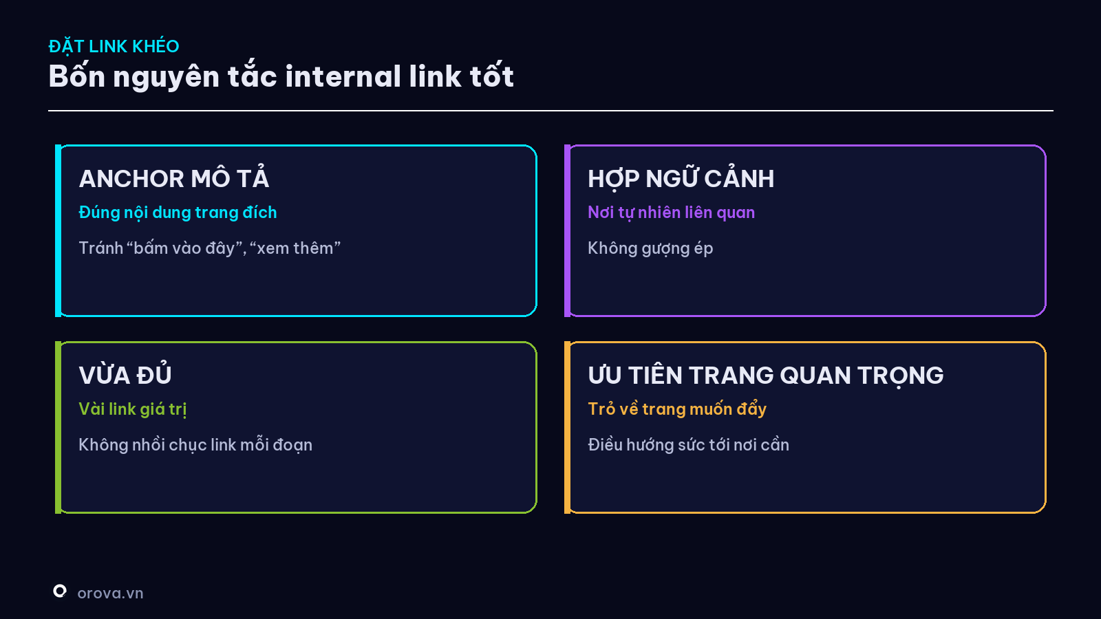 Bốn nguyên tắc đặt internal link tốt