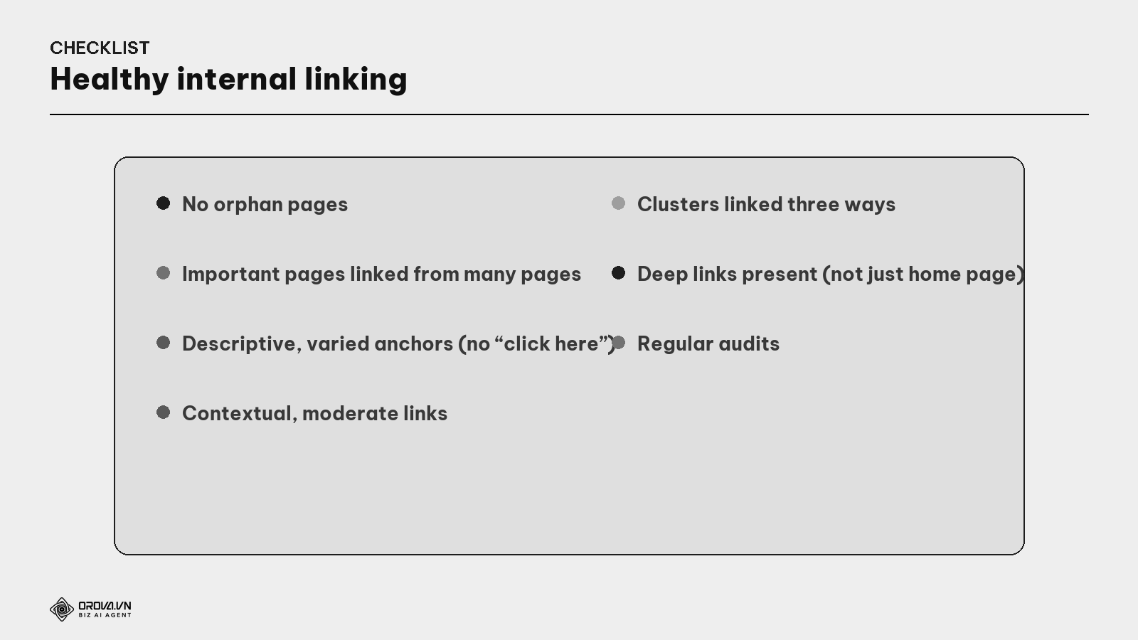 A healthy internal linking checklist
