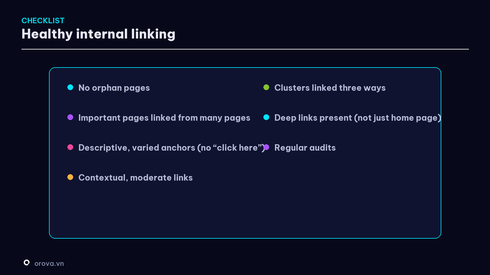 A healthy internal linking checklist