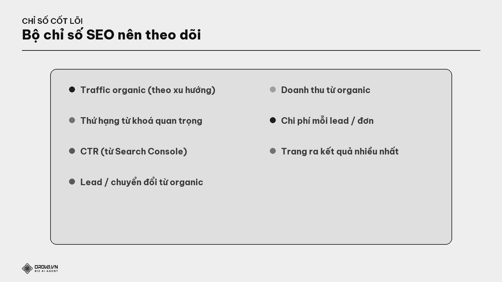 Bộ chỉ số SEO cốt lõi