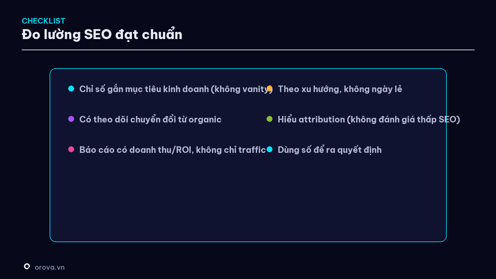 Checklist đo lường SEO đạt chuẩn
