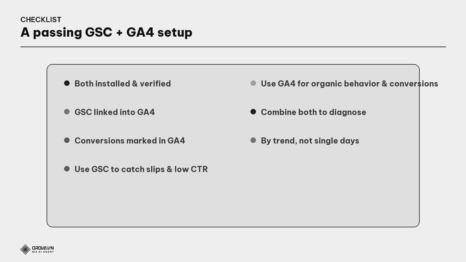 A passing GSC + GA4 checklist