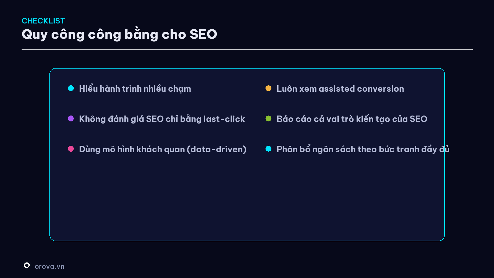 Checklist quy công công bằng cho SEO