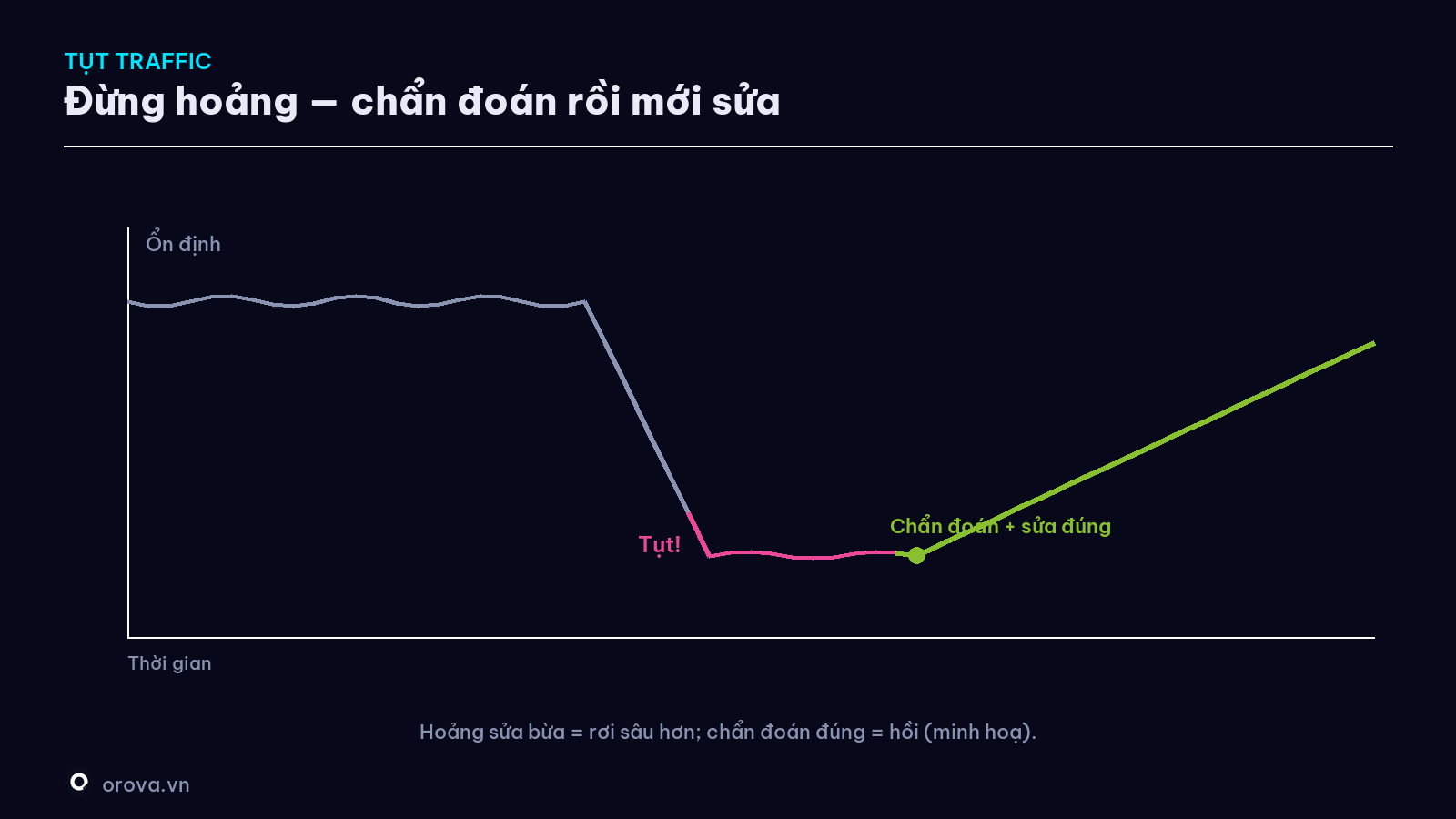 Đường traffic tụt đột ngột — và cú hồi sau khi chẩn đoán đúng