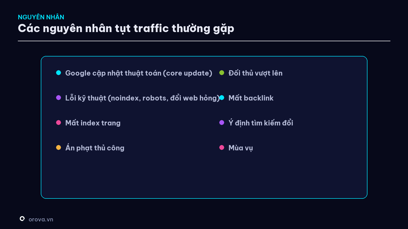 Các nguyên nhân tụt traffic thường gặp