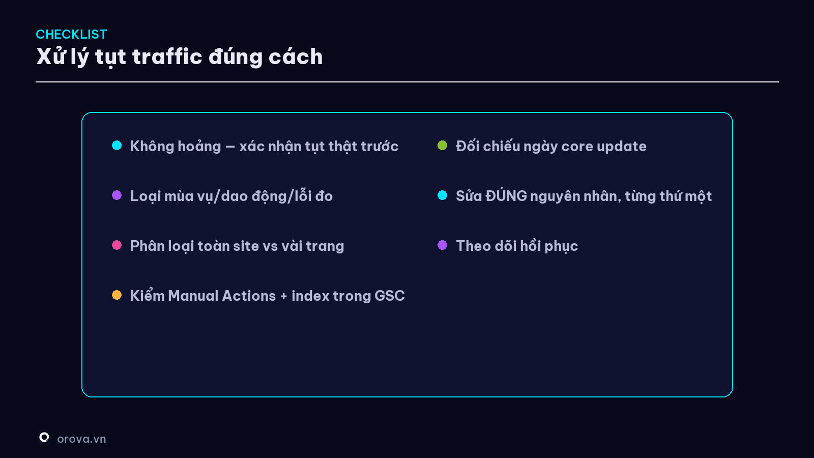 Checklist xử lý tụt traffic đúng cách