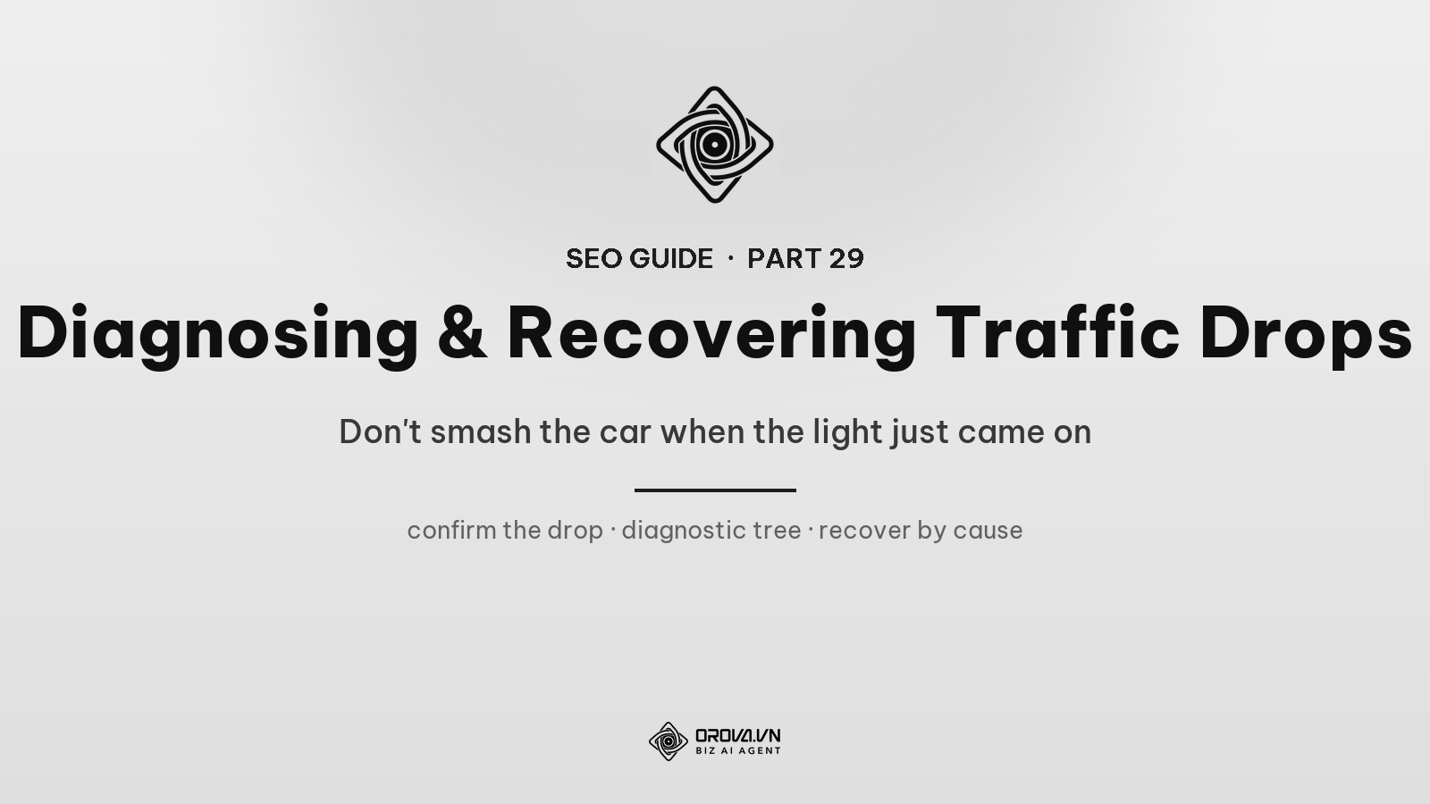 Diagnosing & Recovering Traffic Drops, the Complete Guide: Don't Smash the Car When the Light Just Came On