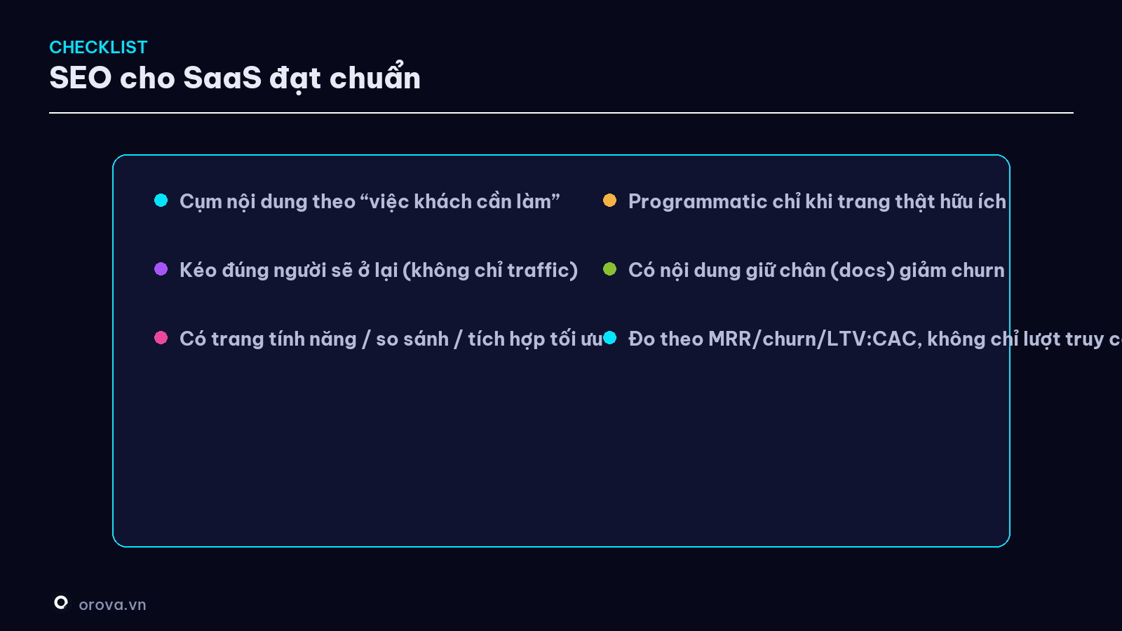 Checklist SEO cho SaaS đạt chuẩn