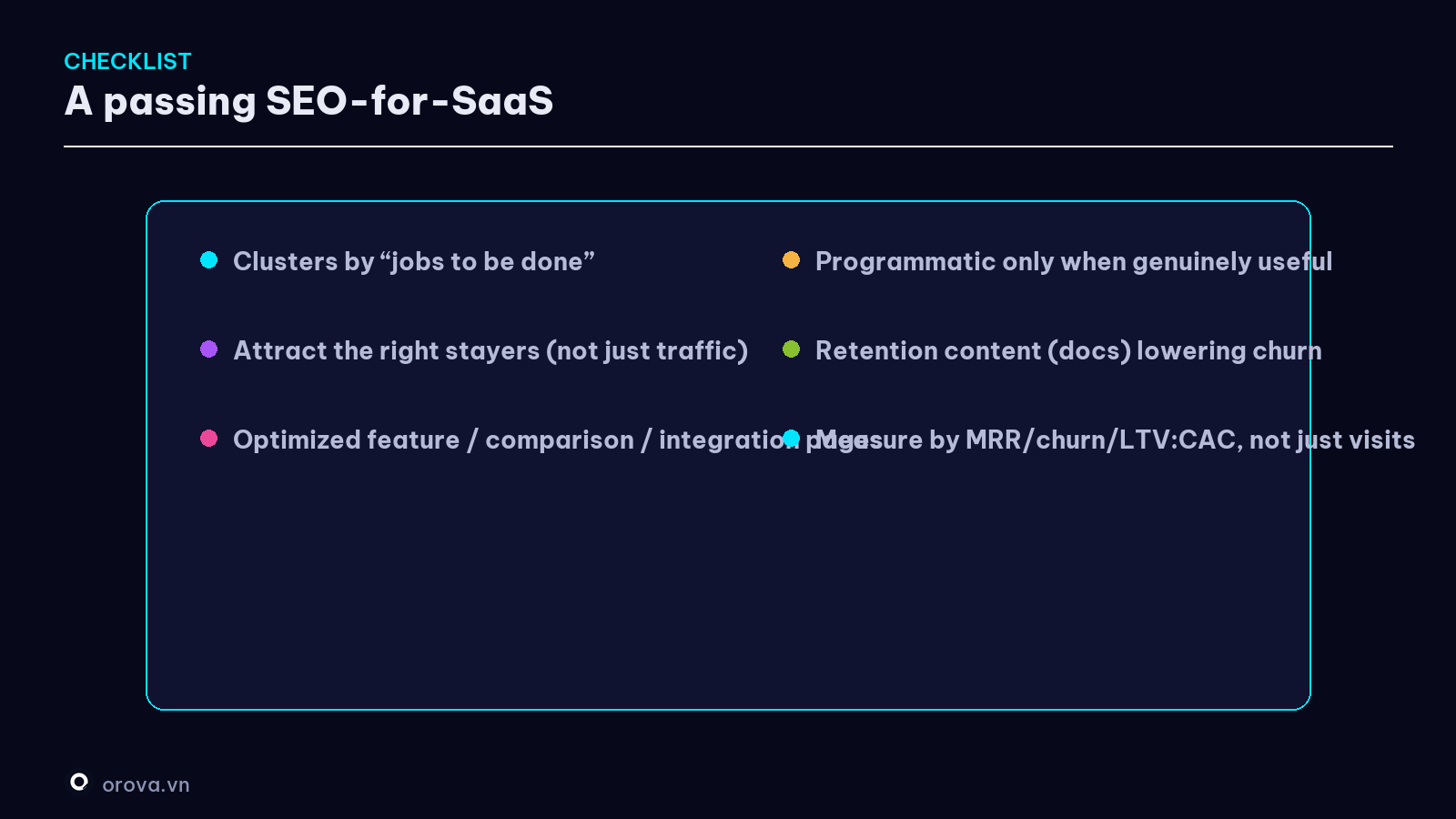 A passing SEO-for-SaaS checklist