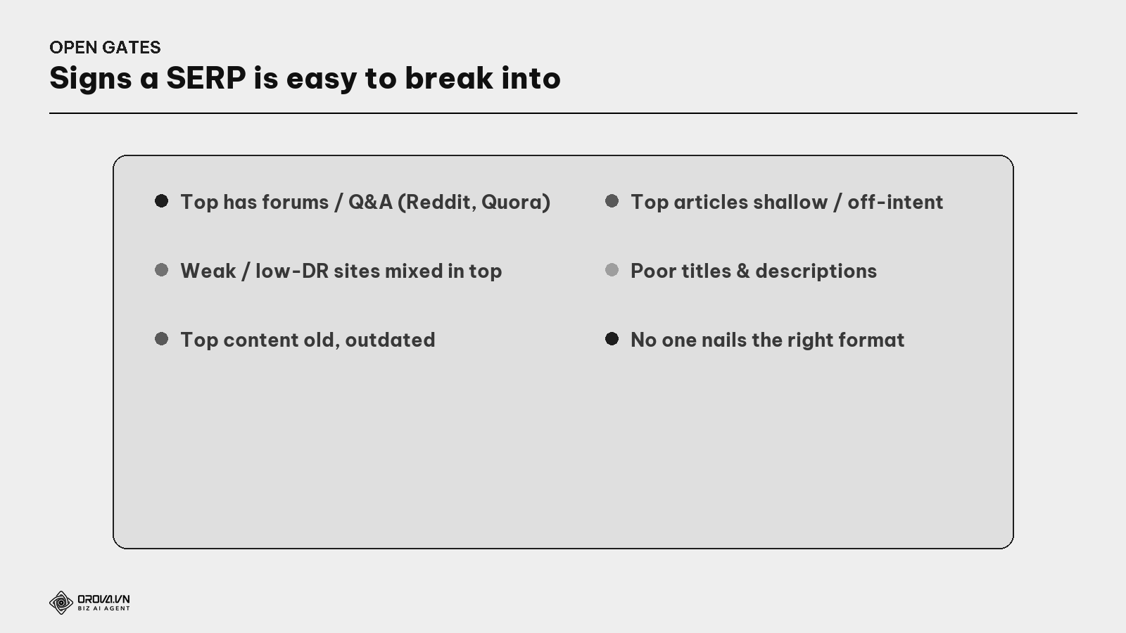 Signs of a results page that's EASY to break into