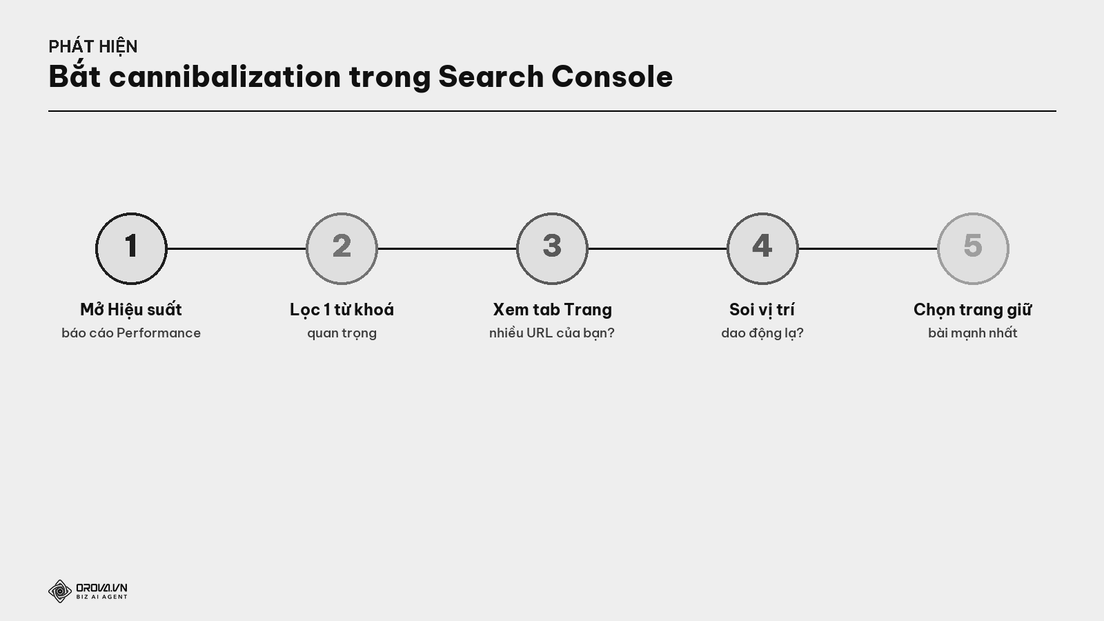 Quy trình 5 bước bắt cannibalization trong Search Console